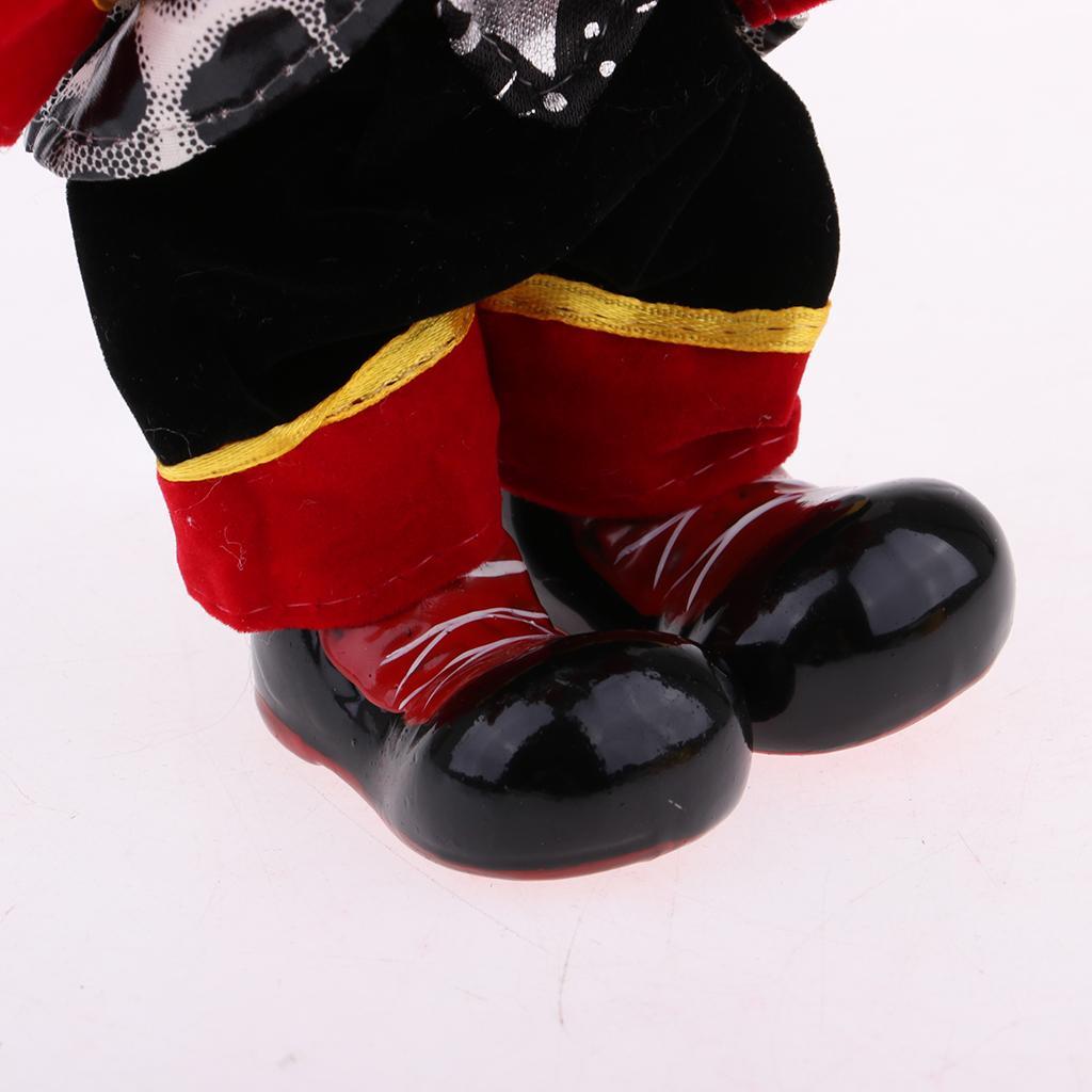 2pcs 7 Inch Porcelain Smiling Clown Doll Wearing Colorful Outfits, Funny Harlequin Doll, Circus Props, Halloween Decor