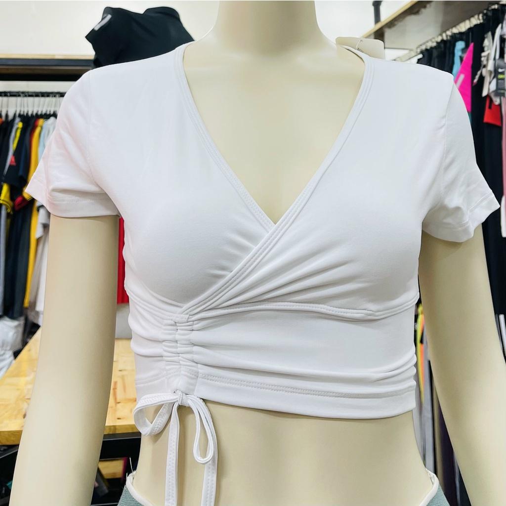 Áo Croptop Tập Gym, Yoga Dây Rút Buộc Nơ CH090