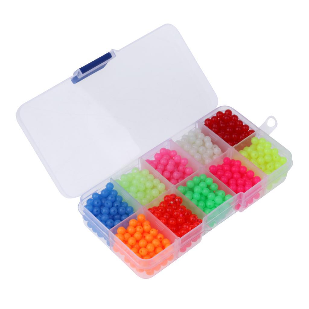 1 Box of Plastic Luminous Round Beads Fishing Lures Fishing Bead Fishing Beads Kit Fishing Tackle Tools Eggs Hard Fishing Beads