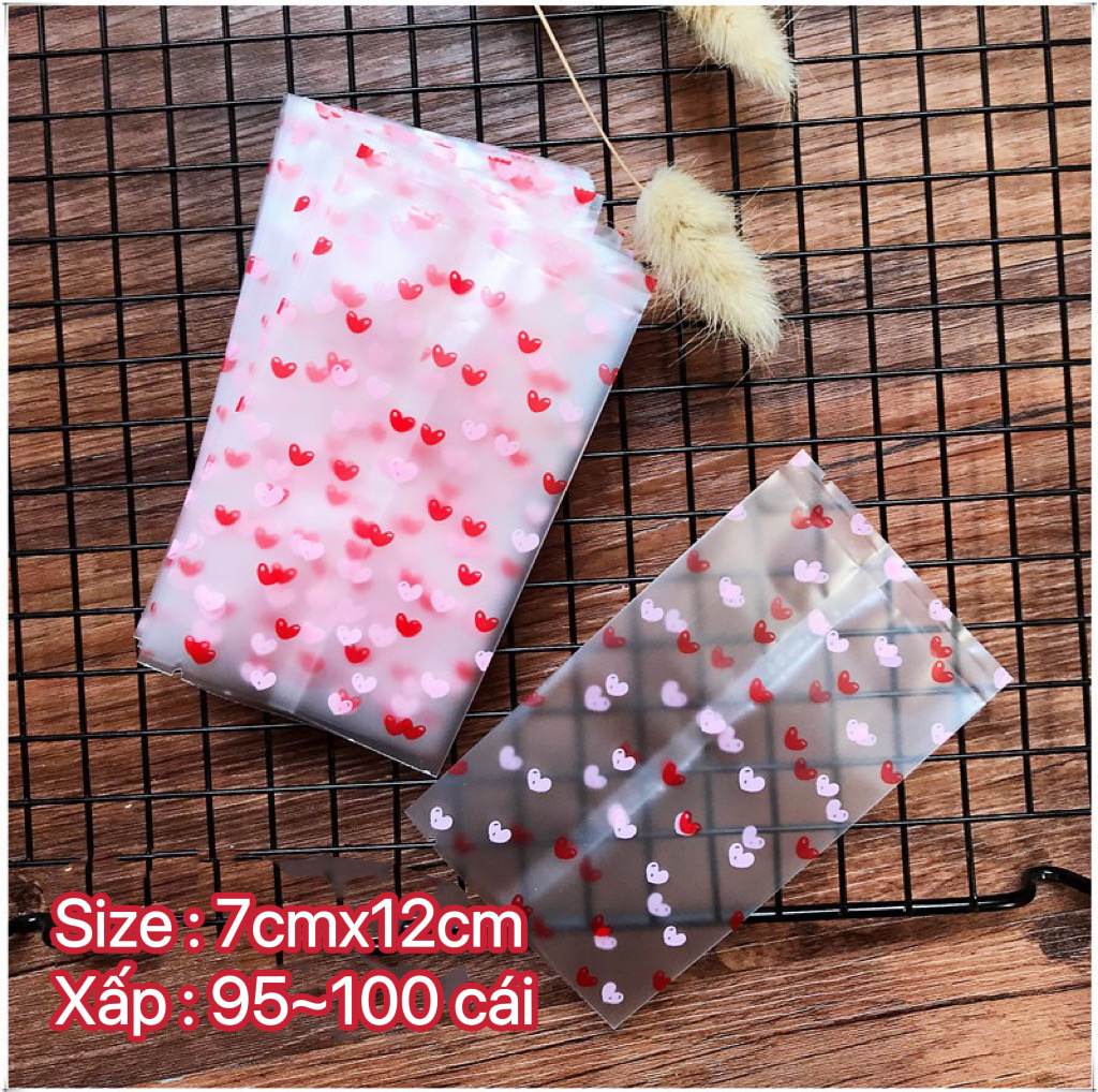 TD60_Túi Đựng Bánh Kẹo, Cookie Hàn Miệng 7x12CM Đủ Mẫu Mới