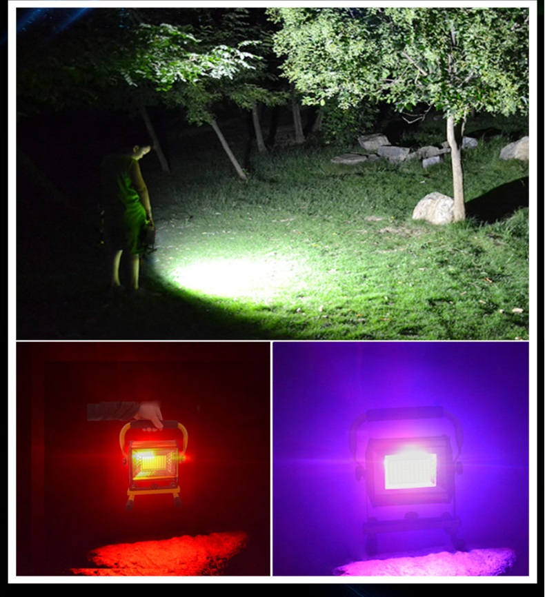 Đèn led siêu sáng sạc điện tích hợp 3 chế độ sáng tăng dần và 1 đèn nháy báo SOS công suất 100W