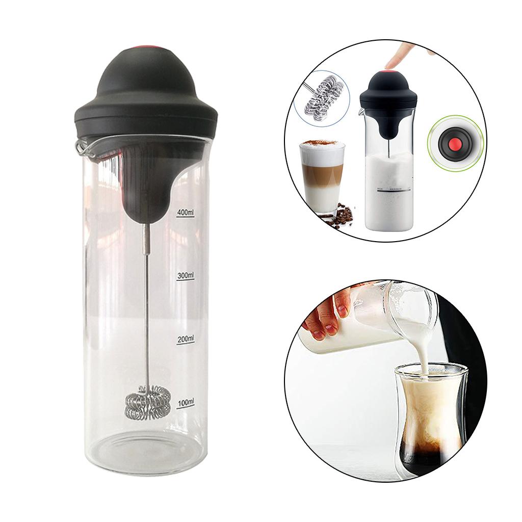 Handheld Electric Coffee Frother Cup 400ml Stainless Steel Foamer Bubbler Coffee Blender Kitchen Stirrer for Coffee Cappuccino Frappe Kitchen Tools