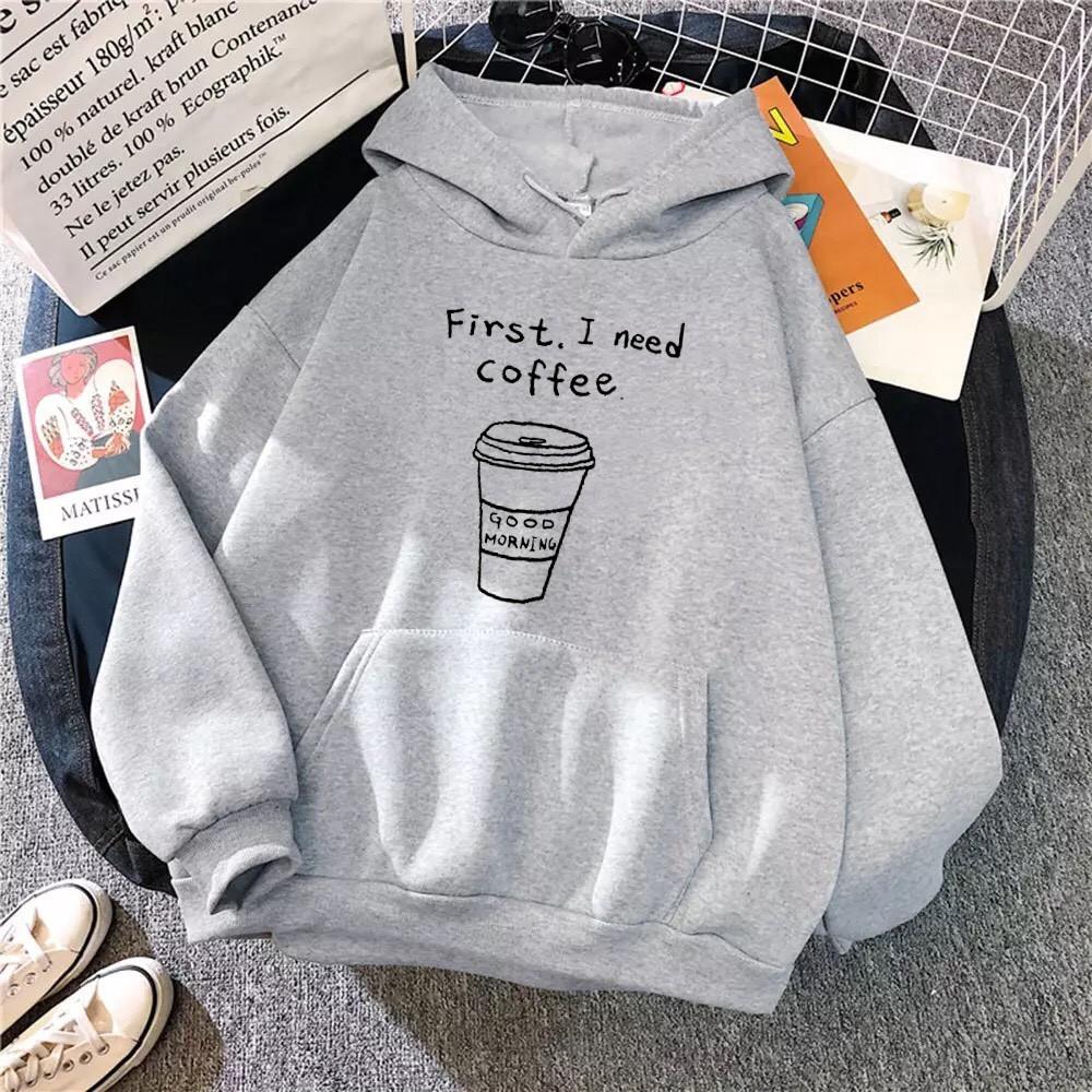 ÁO HOODIE UNISEX IN I NEED COFFEE (NHIỀU MÀU)