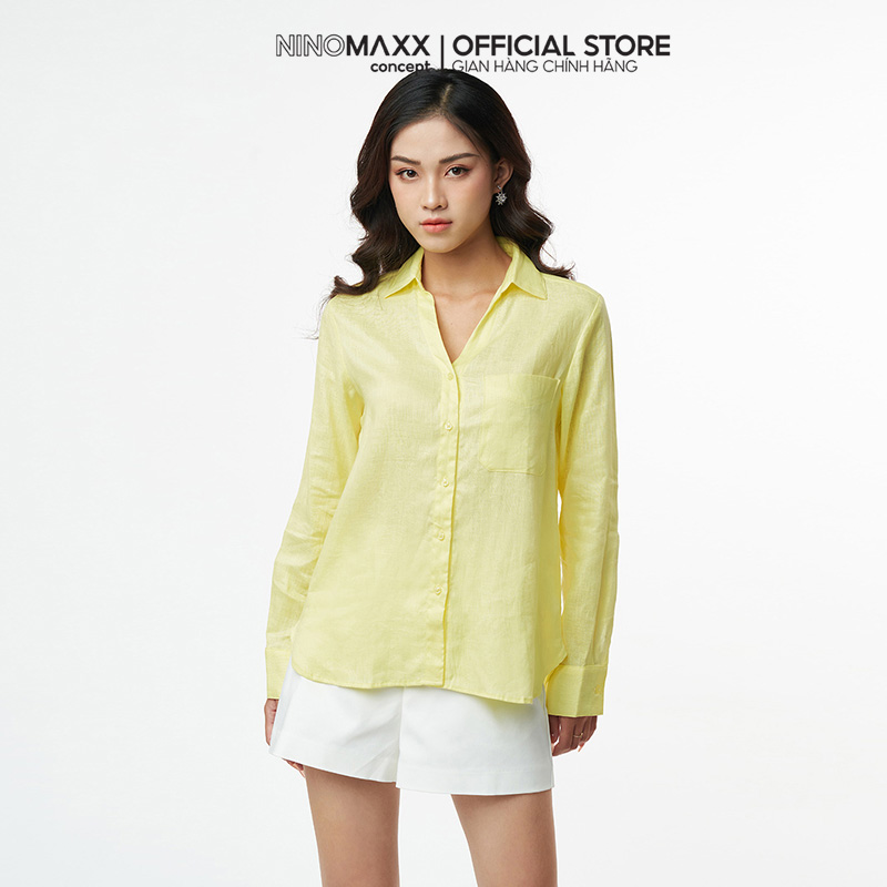 N&amp;M Áo sơ mi linen Nữ tay dài 2203021
