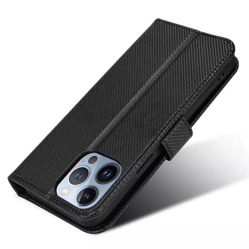 Ốp lưng dành cho iPhone 14 Pro Max ví nắp gập nhám bám tay