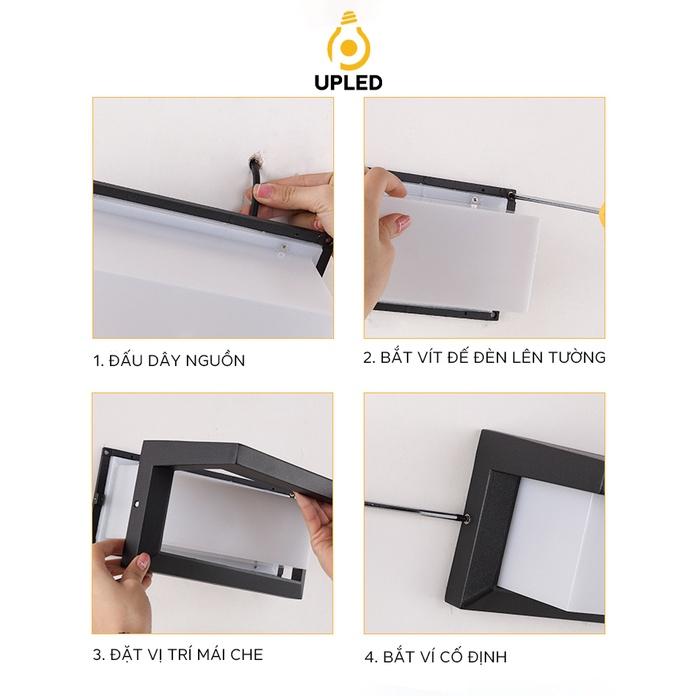 Đèn gắn tường ngoài trời UPLED chống nước cao cấp LED trang trí hiên nhà, sân vườn