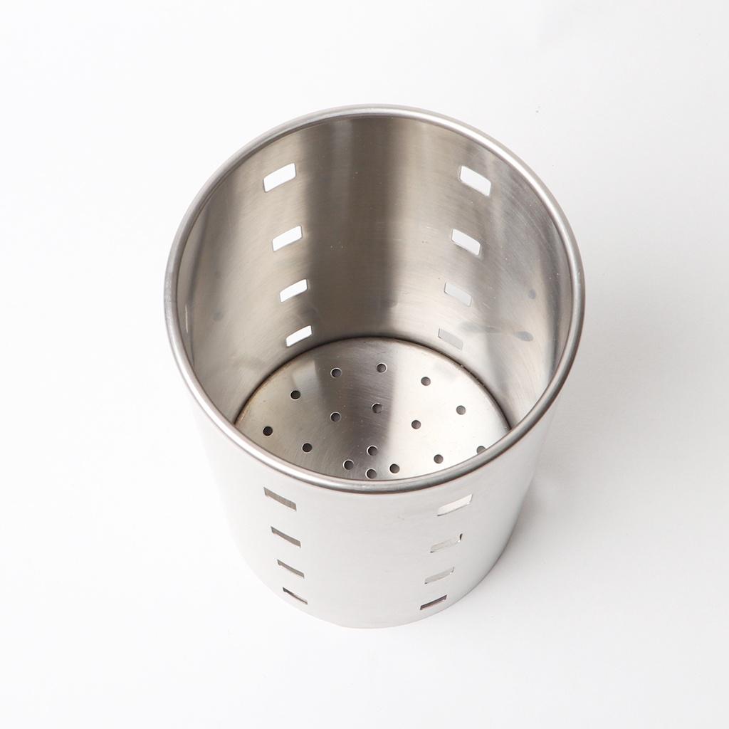 Ống đựng muỗng đũa inox dạng tròn có lỗ thông thoáng ráo nước cao cấp