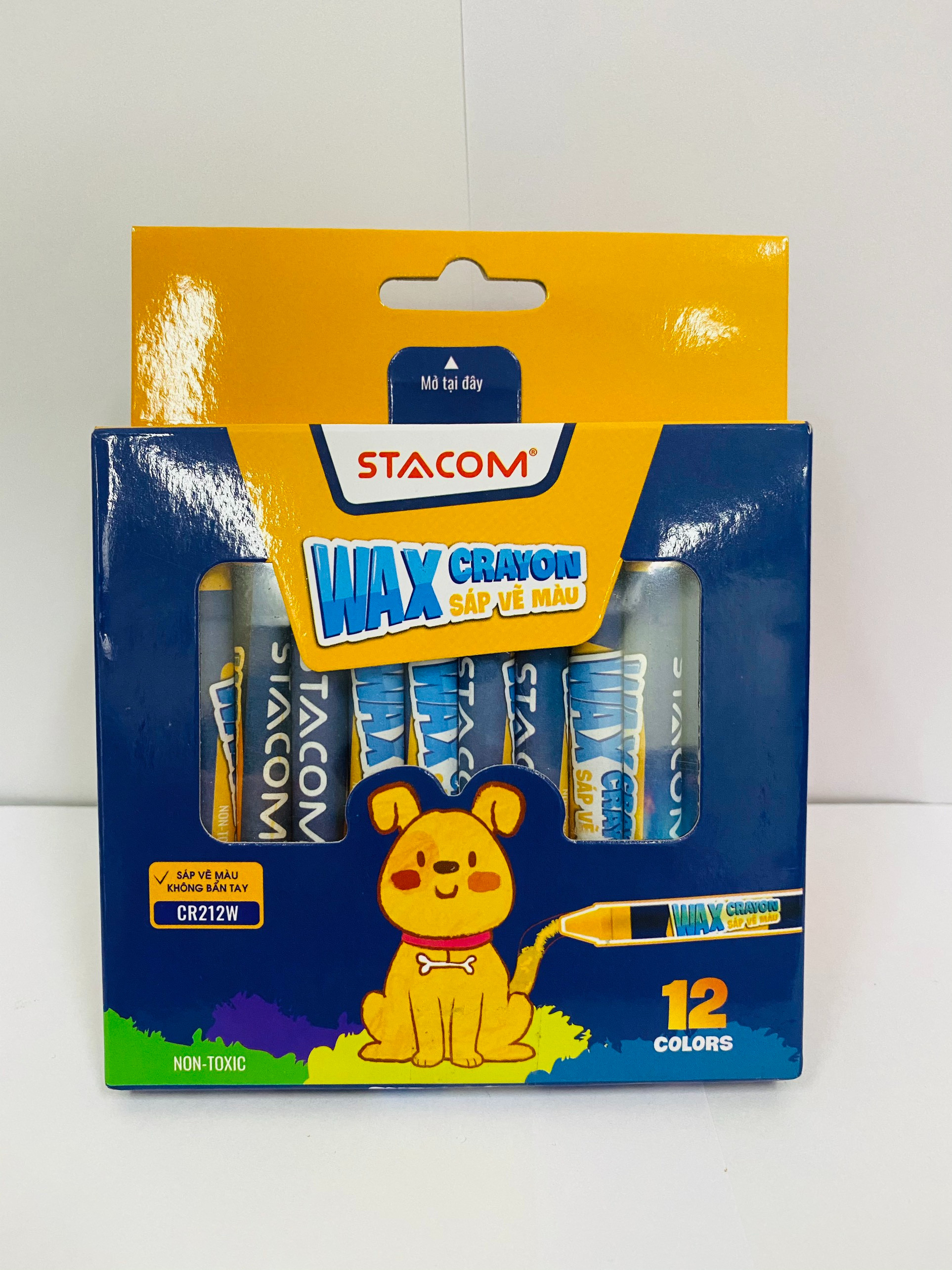 Bộ sáp vẽ 12 màu Wax Crayon Stacom CR212W