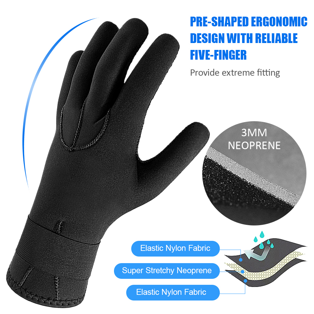 Găng tay lửng 3MM bảo vệ tay khỏi vật sắt, cứng, chống trượt giữ ấm thích hợp với các môn thể thao mùa đông