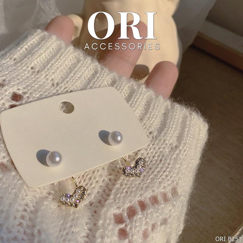 Bông tai nữ Trái tim đính đá Neala xinh xắn thời trang ORI ACCESSORIES B251