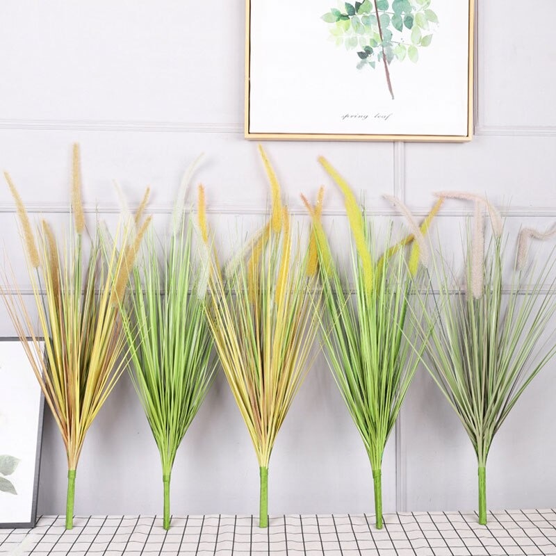 Cụm lau giả - cụm lau đuôi chồn giả - Cây giả, hoa lụa Decor trang trí nhà cửa