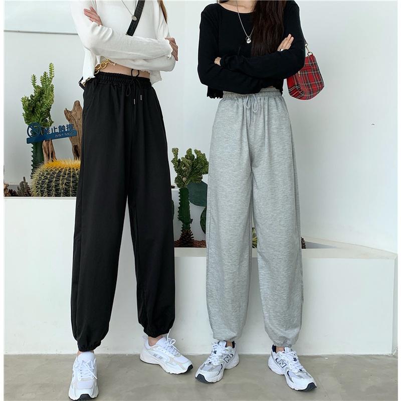 Quần jogger nữ tập yoga gym bigsize ống rộng cạp cao thể thao unisex vải da cá dày dặn có bo phong cách CHERRY T009