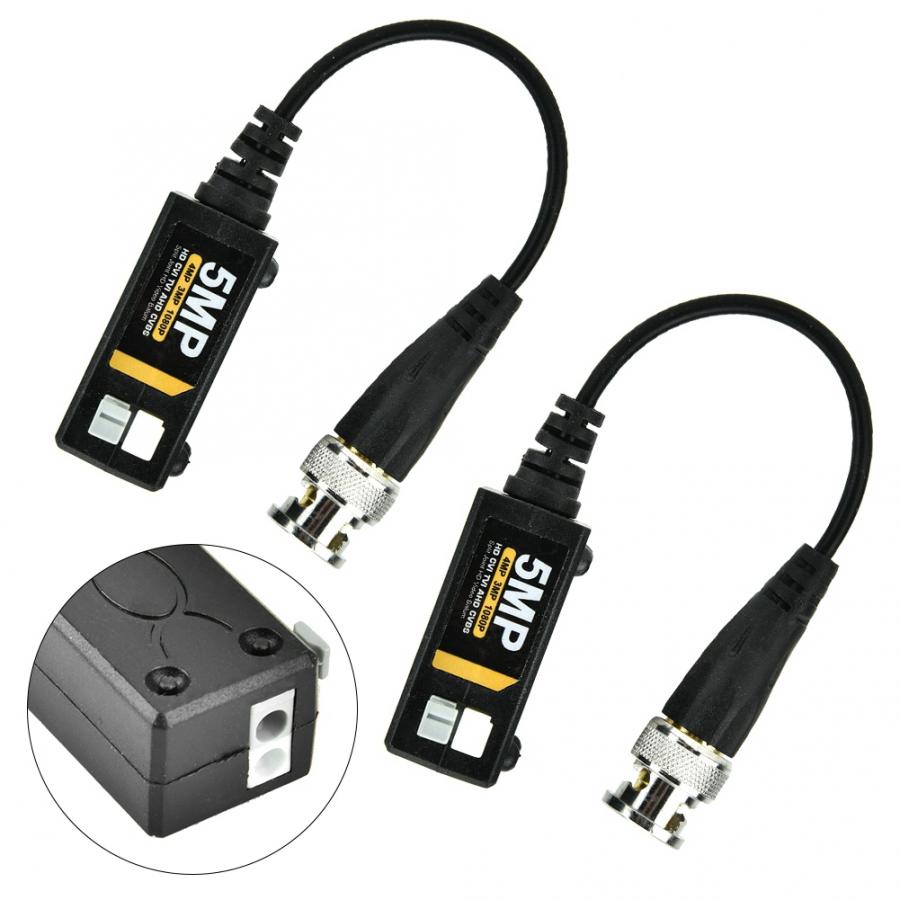 10 bộ video balun 5mp lõi đồng, màu vàng cho camera quan sát