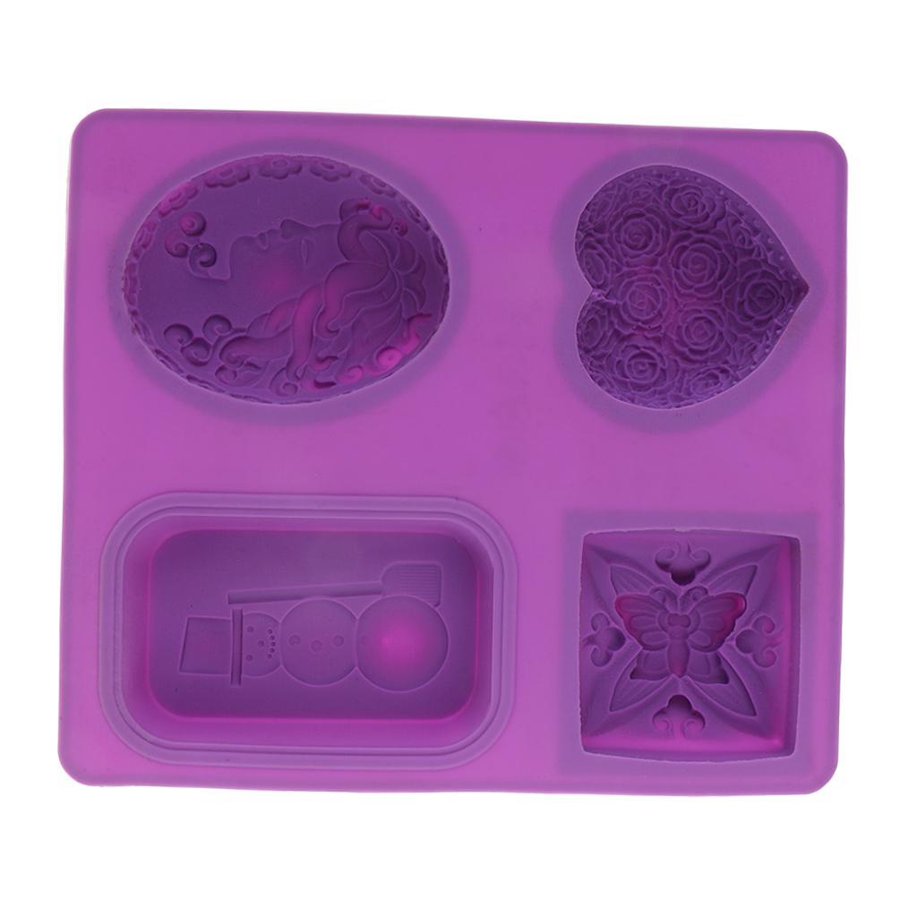 Square Rectangle Oval Heart Shapes Fondant Silicone Mold for Sugarcraft, Cake Decoration, Chocolate, Baking Mold, Sugarpaste, Soap Making, Icing Tray