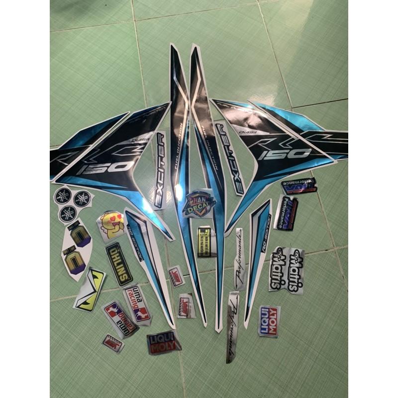 Tem exciter 150 xanh dương crom