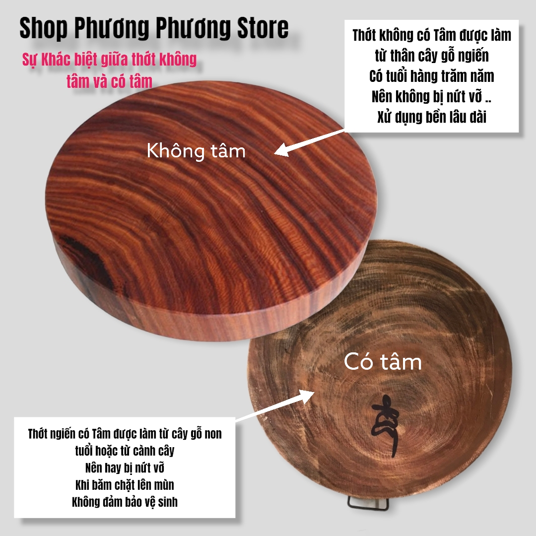 THỚT GỖ NGHIẾN TÂY BẮC KHÔNG TÂM HÀNG ĐẸP NHIỀU SIZE - 25CM - 29CM - 31CM - 35CM - 40 CM DÀY 4,5-5CM