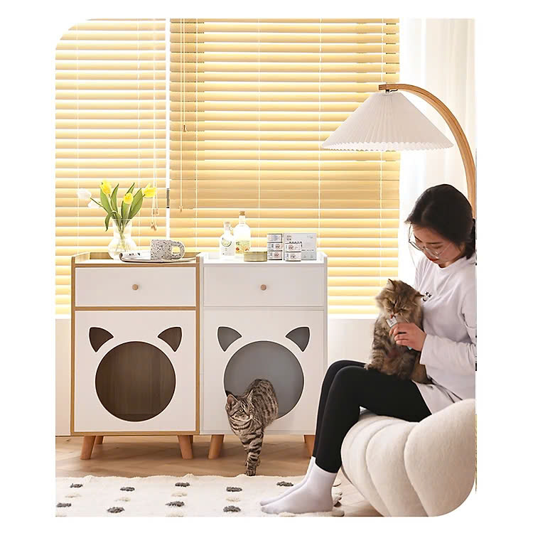 Tab Đầu Giường Kết Hợp Cat Box Có Chân - GP195