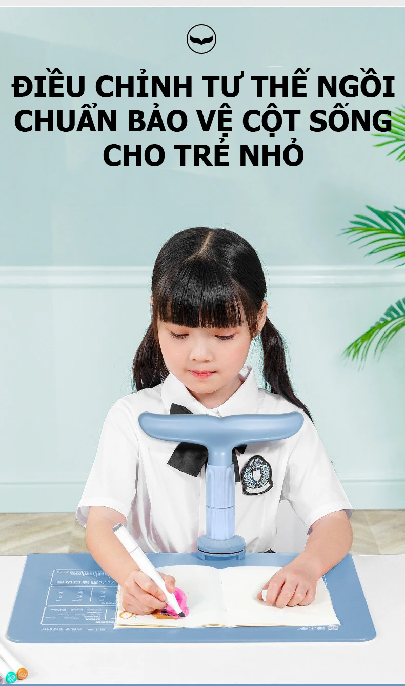 Giá đỡ ngực chống gù lưng cong vẹo cột sống, chống cận thị giúp bé đúng tư thế khi ngồi học mẫu đuôi cá CG00001