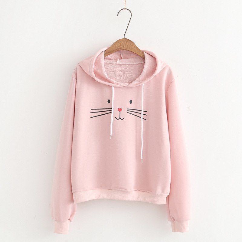 Áo Hoodie Nữ Cute Mặt Mèo Vải Nỉ Bông Êm Ái Thiết Kế Dễ Thương Đáng Yêu - MSP T29