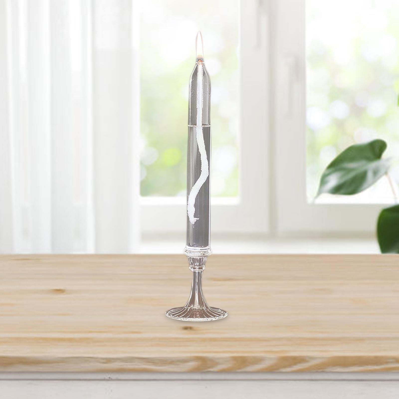 Portable Glass Oil Lamp Reusable Clear Light for Photo Props Collection