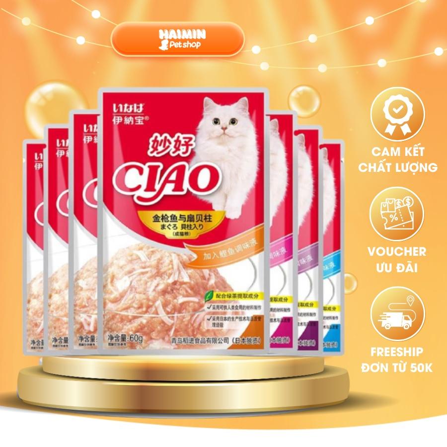 Pate Mèo Ciao (Set 5 Gói Mix Vị) Giúp Ổn Định Tiêu Hóa, Giảm Mùi Hôi Miệng, Chất Thải - Haimin Petshop