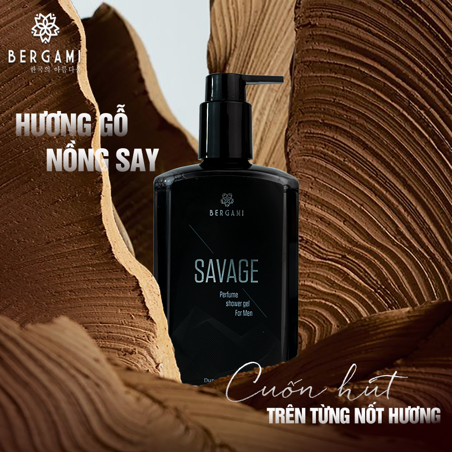 Sữa tắm nam hương nước hoa Bergami Savage