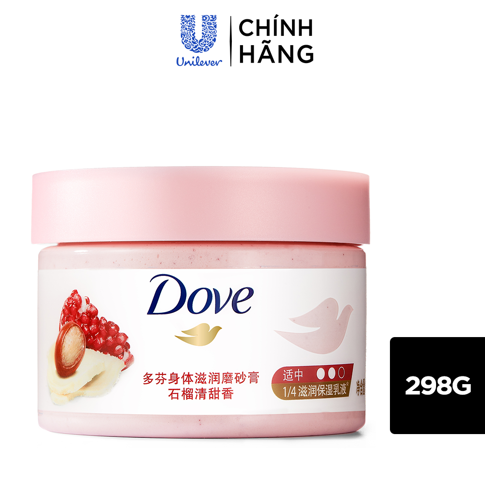 [CHÍNH HÃNG] Smoothie Tẩy Da Chết Dưỡng Ẩm Toàn Thân Dove hương lựu đỏ 298g