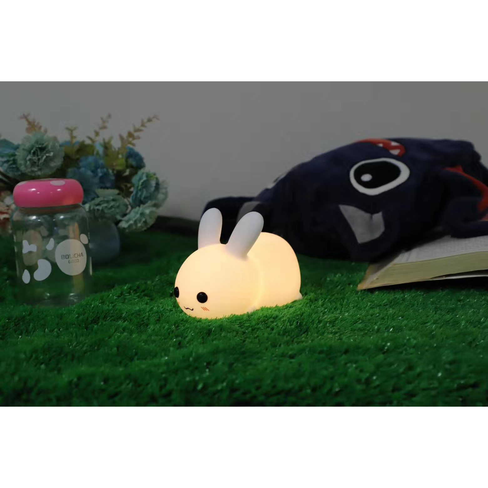 Đèn ngủ silicon hình thỏ lovely Rabbit Jade Hare dễ thương nhiều màu sắc