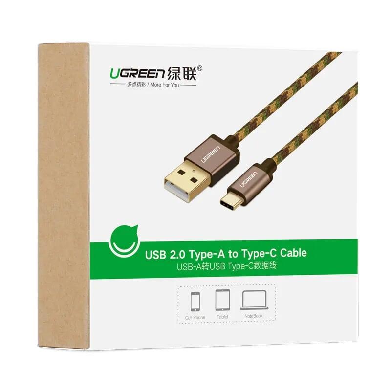 Ugreen UG40428US250TK 0.5M màu Nâu Cáp sạc USB TypeC cao cấp - HÀNG CHÍNH HÃNG