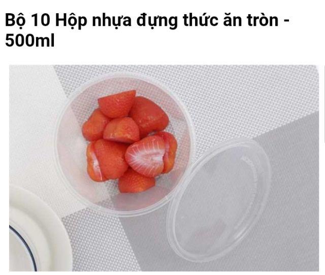 50 hộp nhựa tròn 500ml