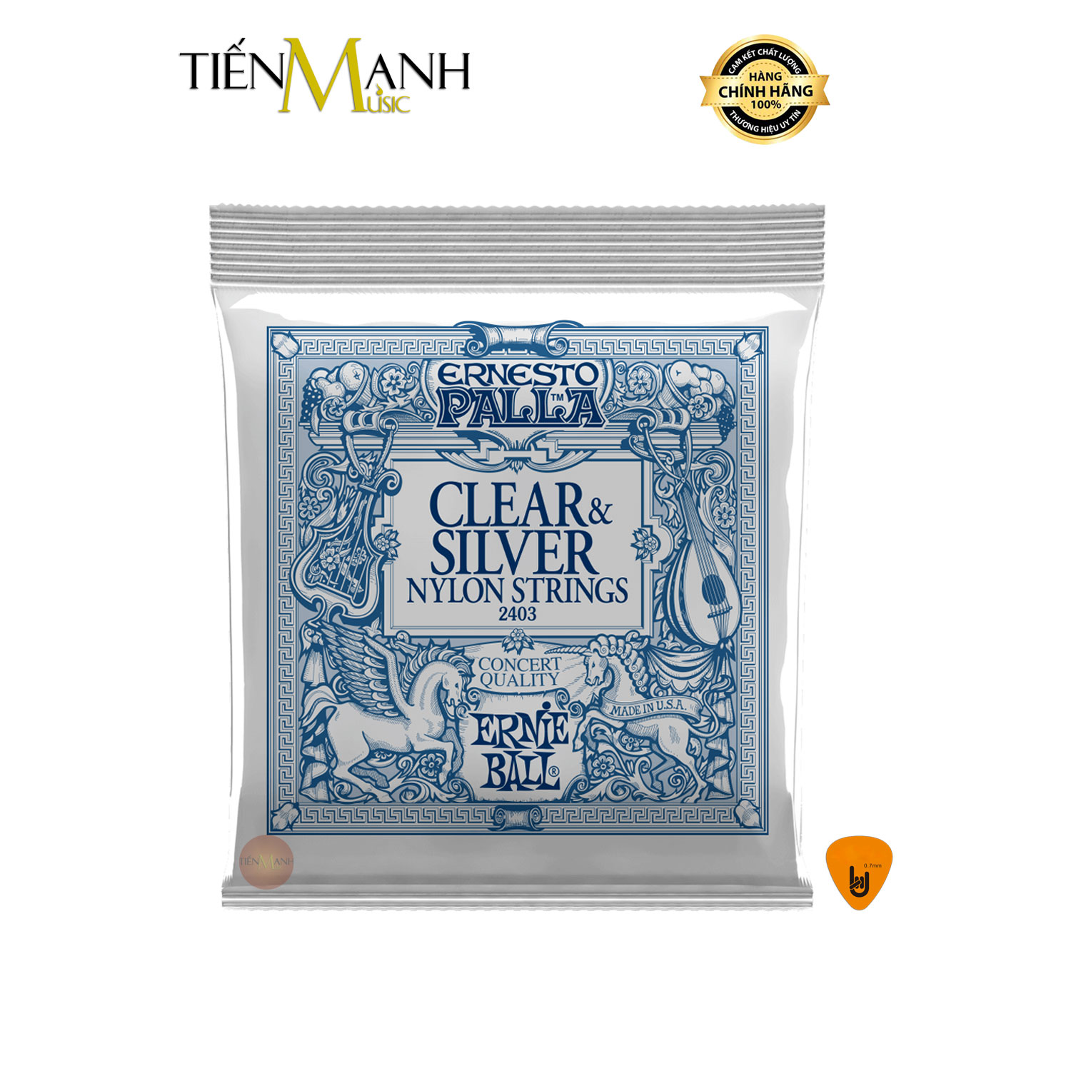 Dây Đàn Guitar Classic Ernie Ball 2403, 2406, 2409 - Nylon Medium Tension Strings Hàng Chính Hãng - Kèm Móng Gảy DreamMaker