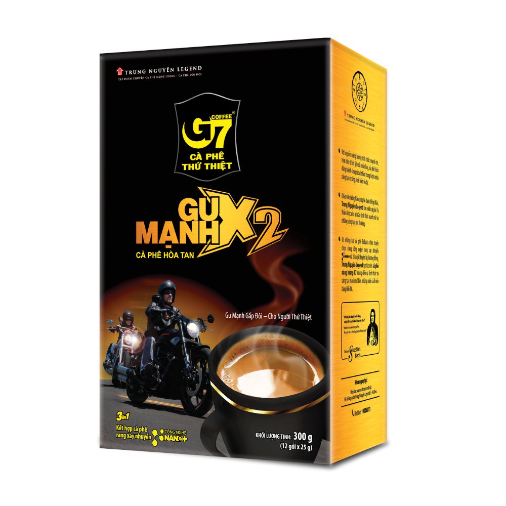 Cà Phê Gu mạnh 3in1 - Hộp 12 gói 25gr