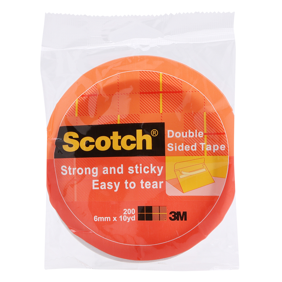 Băng Keo 2 Mặt Scotch 200 (6mm x 10 yds)