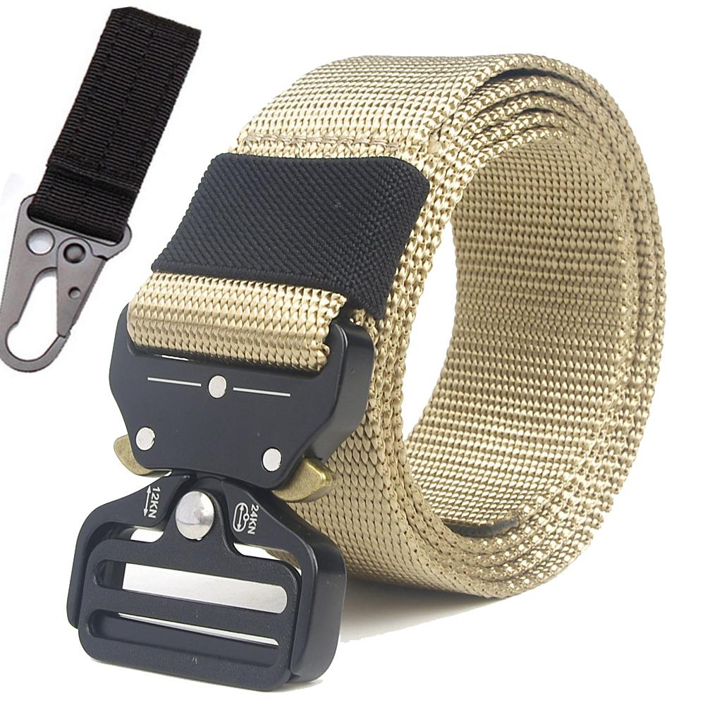 125/135/145Cm Chiến Thuật Quân Đội Đai Nylon Quân Sự Khóa Kim Loại Nam Nữ Cảnh Sát Airsoft Điều Chỉnh Nặng săn Thon Eo