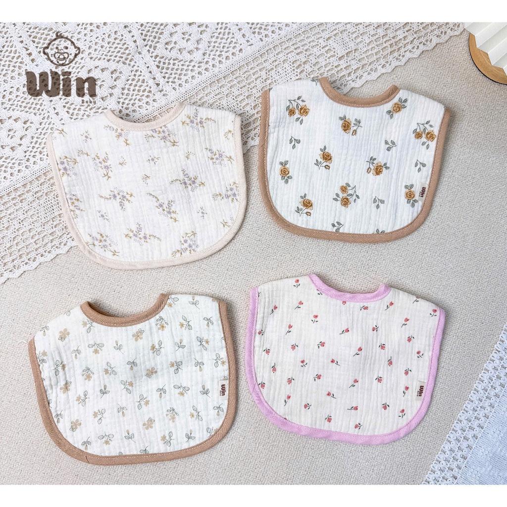 Yếm Vải Xô Muslin Cho Bé 4 Lớp Cao Cấp, khăn yếm quàng đeo cổ cho trẻ sơ sinh, bé trai, bé gái