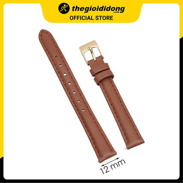 Dây da đồng hồ MVW 12 mm nâu L010-01-12