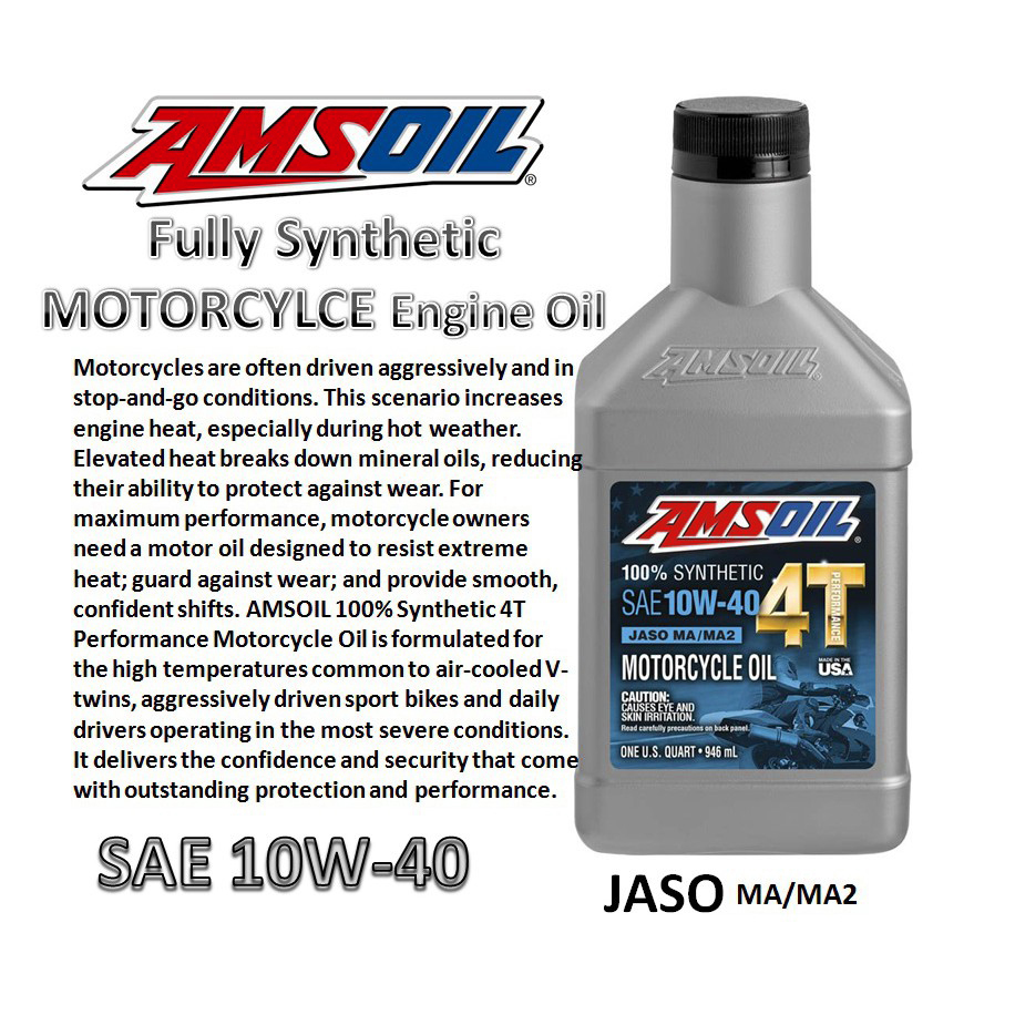 [HÀNG MỸ] Nhớt Amsoil 4T Performance 10W40 Xe PKL / Xe Số / Côn Tay Cao Cấp.