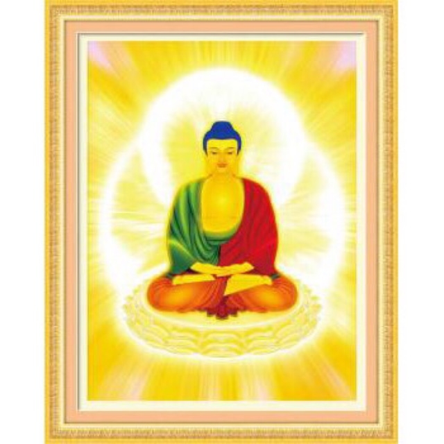 Tranh thêu chữ thập Phật 51x65cm - chưa thêu