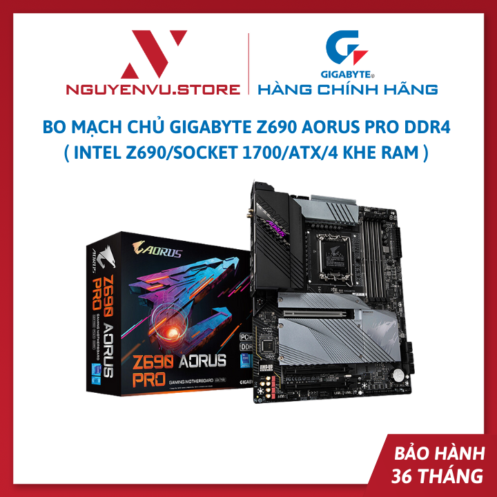 Bo Mạch Chủ Gigabyte Z690 AORUS PRO DDR4 (Intel Z690, Socket 1700, ATX, 4 khe Ram DDR4) - Hàng Chính Hãng