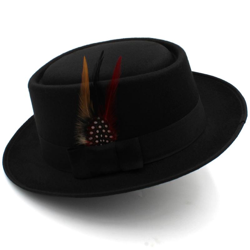 Nam Mũ Nữ Danh Anh Jazz Nón Mùa Thu Giai Đoạn Mùa Đông Hiệu Năng Tweed Lông Đầu Dẹt Đen Nỉ