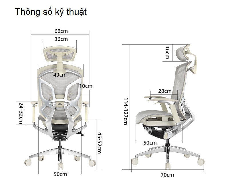 GHẾ CÔNG THÁI HỌC, GHẾ LÀM VIỆC, GHẾ VĂN PHÒNG, BUTTERFLY MÀU ĐEN.