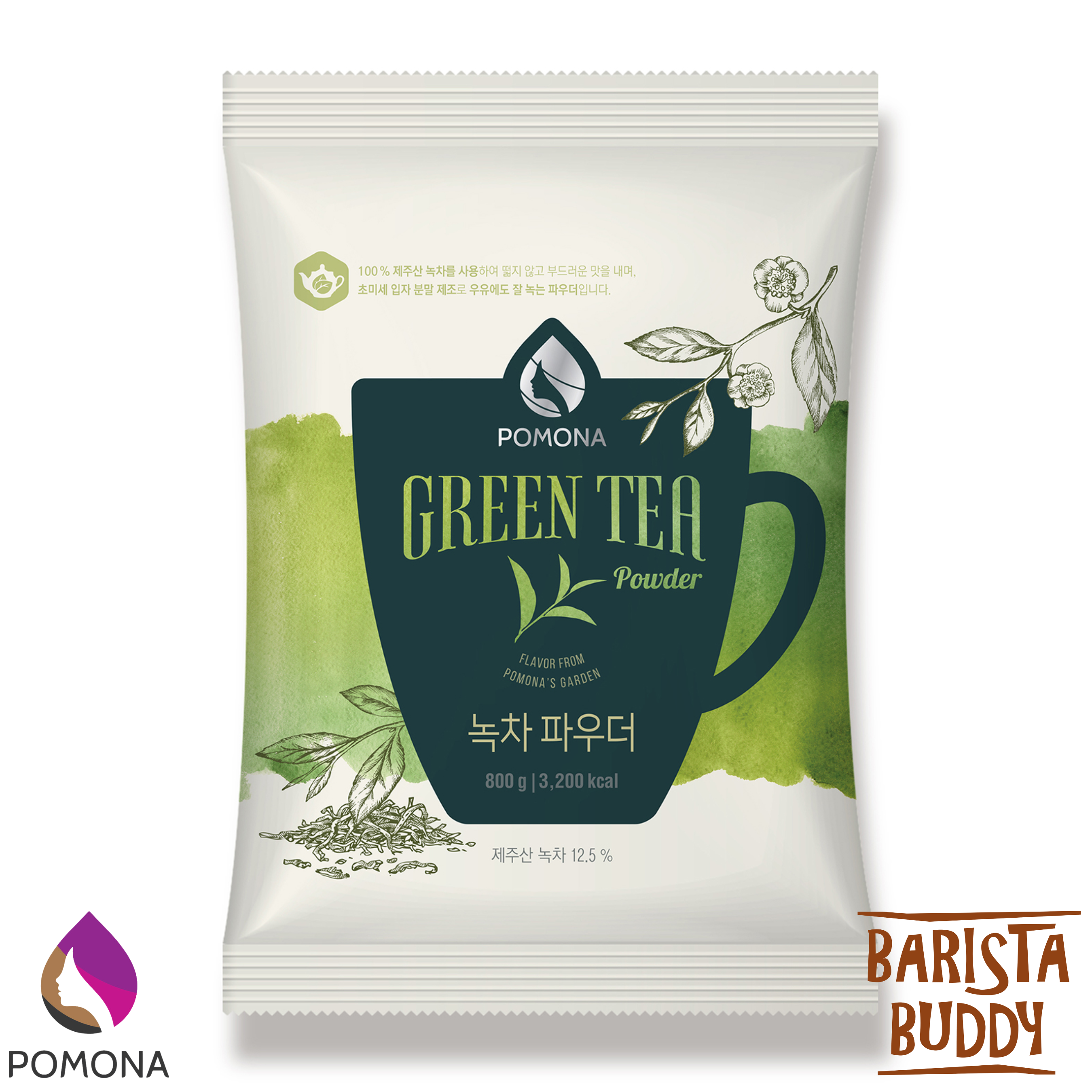 BỘT POMONA VỊ TRÀ XANH 12.5% (BỊCH 800G) NGUYÊN LIỆU PHA CHẾ