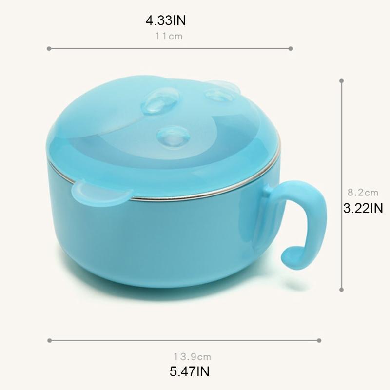 250Ml Cho Bé Inox Cách Nhiệt Bát Trẻ Em Bộ Đồ Ăn Hộp Đựng Thực Phẩm Có Nắp Đậy Trẻ Em Món Ăn Đĩa Đồ Dùng
