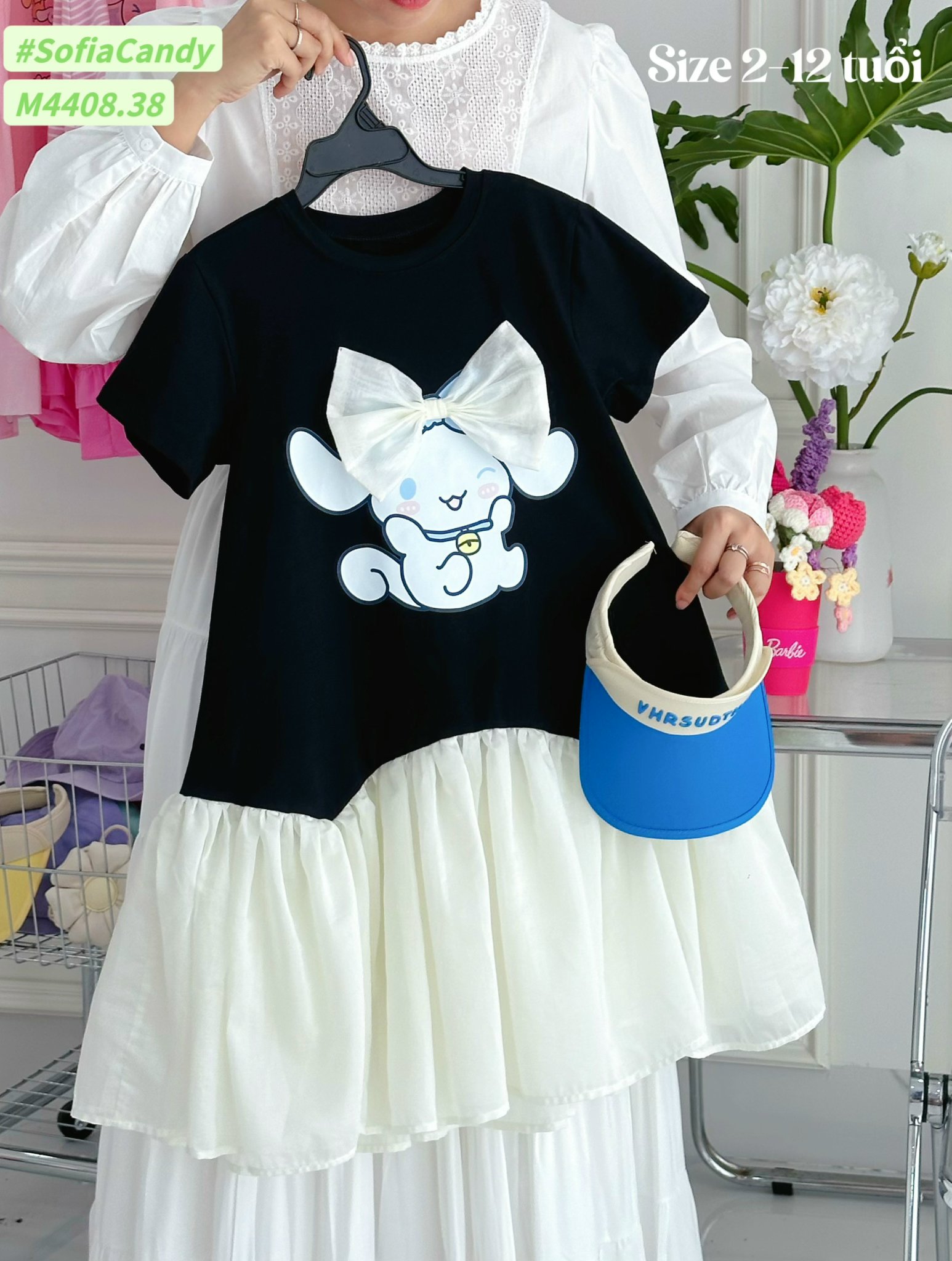 Đầm váy công chúa cho bé gái babydoll Cinnamoroll size 12-42kg hàng thiết kế cao cấp