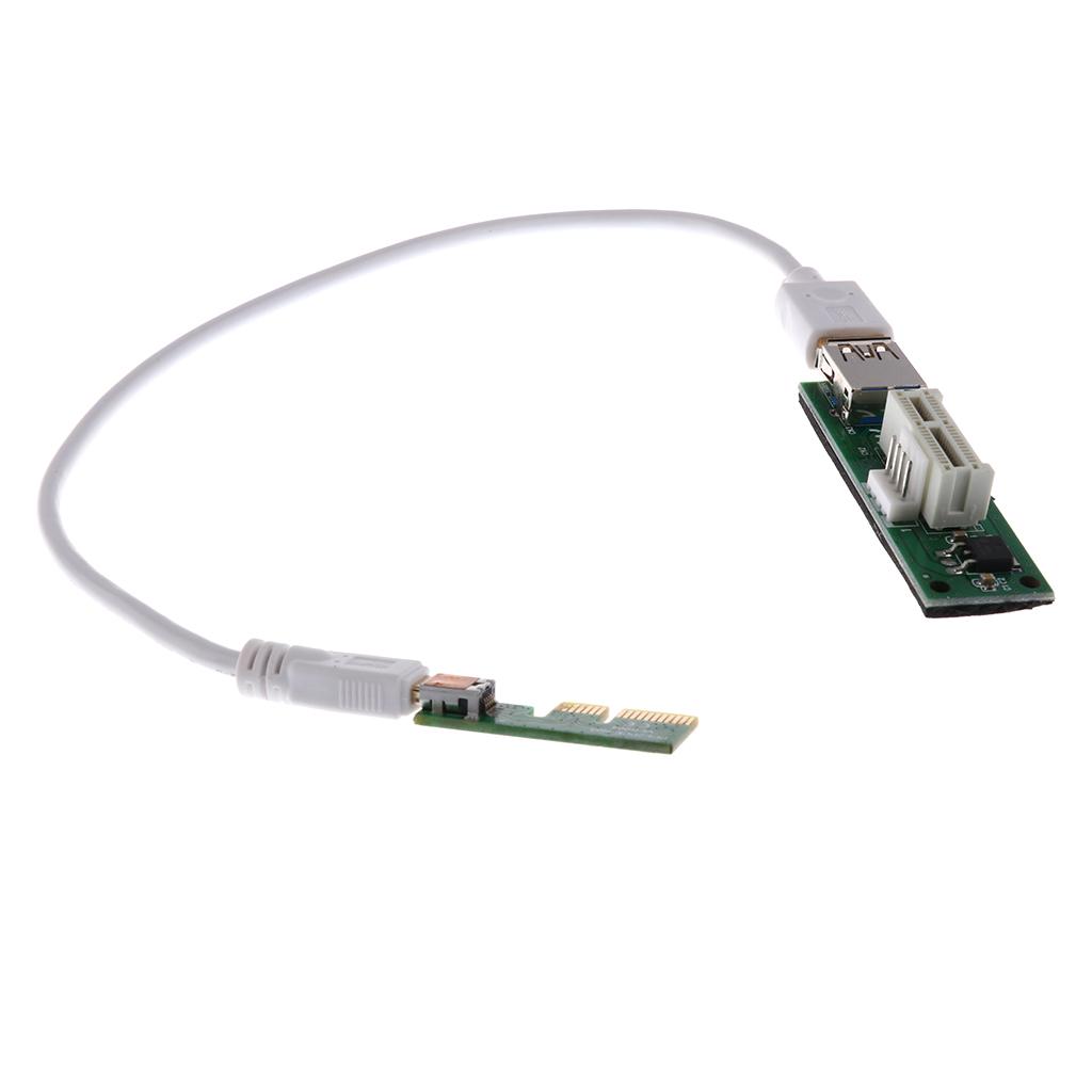 PCI Express PCI-E 1X Riser Card Extender Adapter USB3.0 Cable &Power Cord