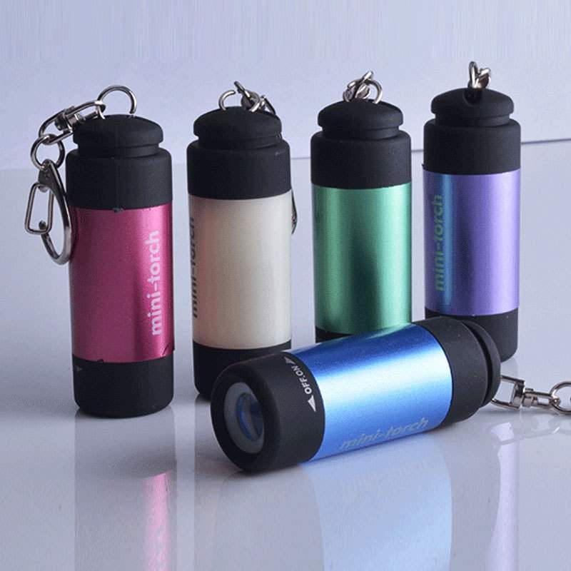 Móc khóa đèn pin mini siêu sáng sạc cổng USB tiện dụng -