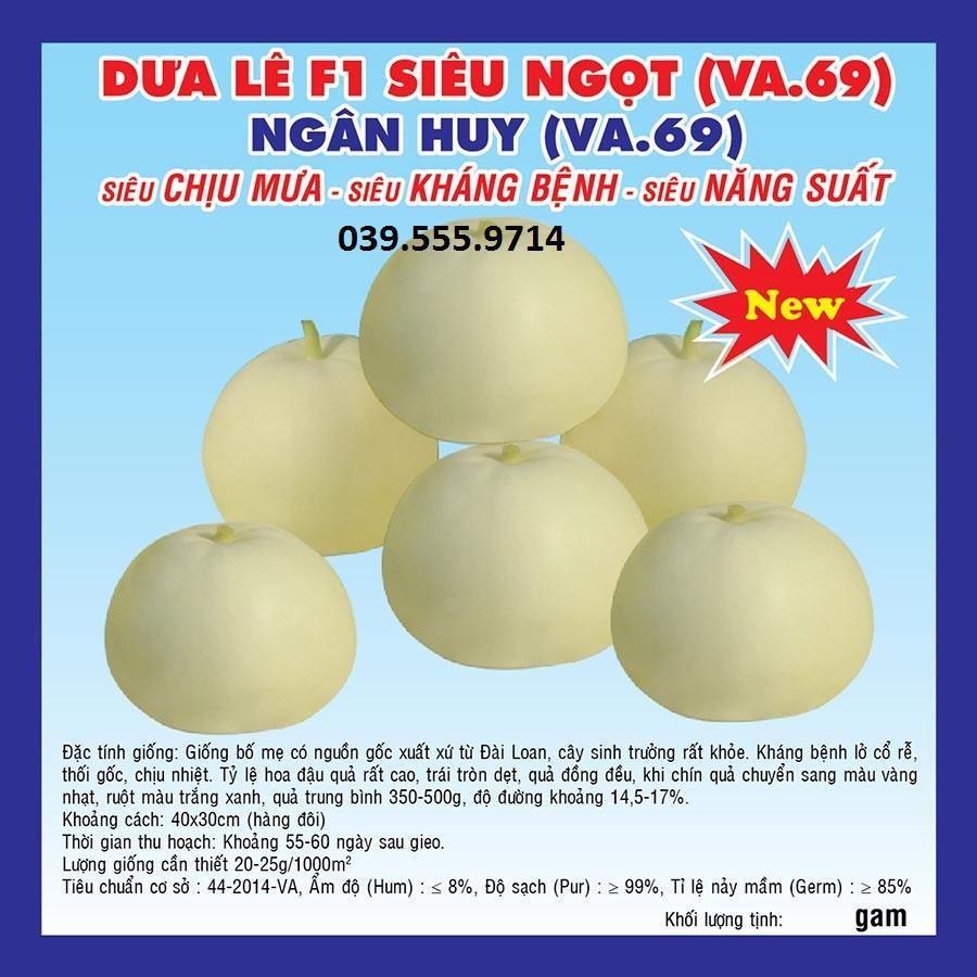 Hạt giống dưa lê F1 siêu ngọt Tân Ngân Huy – 5gam