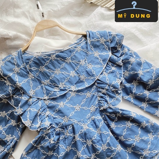 ÁO KIỂU THÊU REN LỖ- TAY PHỒNG LỠ- SIÊU CƯNG
