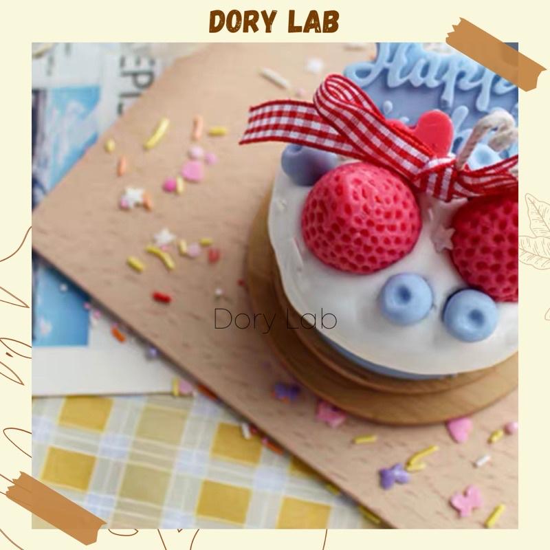 Nến Thơm Bánh Kem HPBD Dâu Tây Handmade, Quà Tặng Ý Nghĩa - Dory Lab