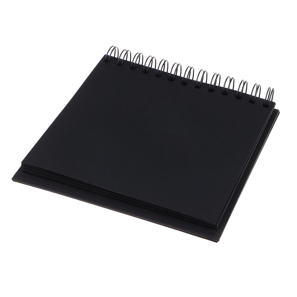 20 Pages Ring Binder Scrapbook Family Memory Photo Album Black 165x165mm